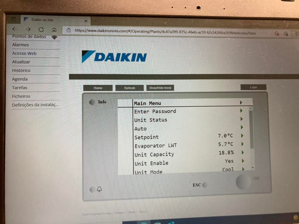 Instalação de 2 chiller’s a R32 com monitorização remota.