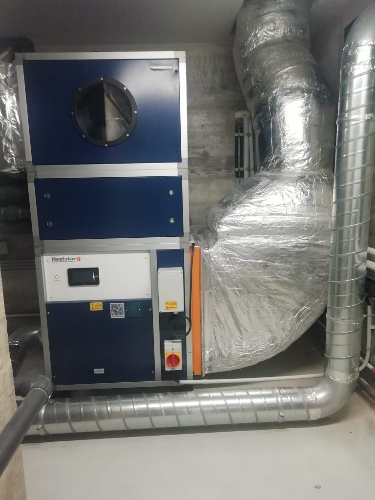 Projecto e instalação de Unidade Desumidificadora e  Bomba de Calor